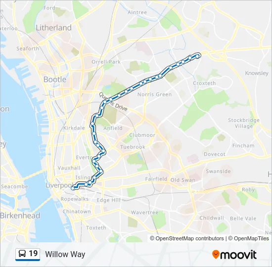 19 Bus Line Map