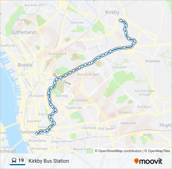 19 Bus Line Map