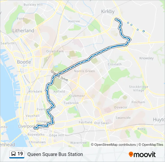 19 Bus Line Map