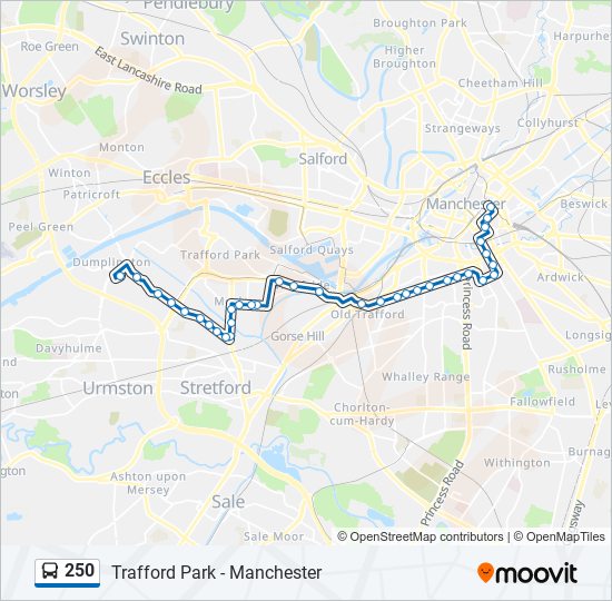 250 Route Schedules Stops Maps The Trafford Centre Updated 