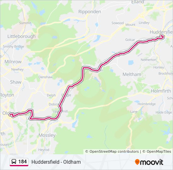 Bus 184 Route Map 184 Route: Schedules, Stops & Maps - Oldham (Updated)