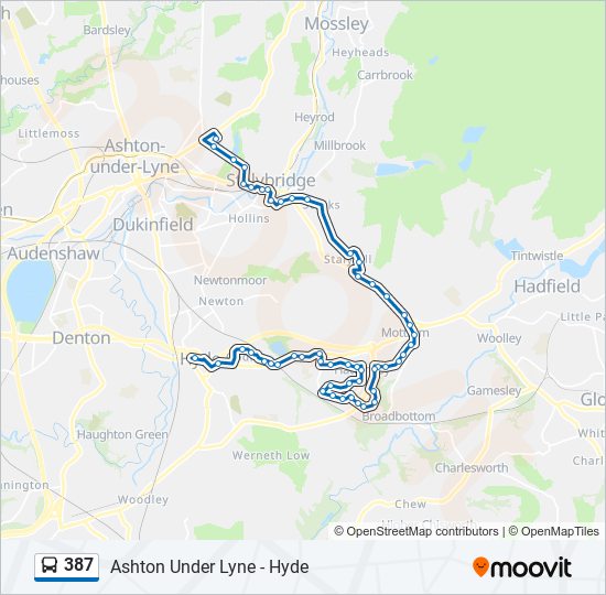 387 bus Line Map