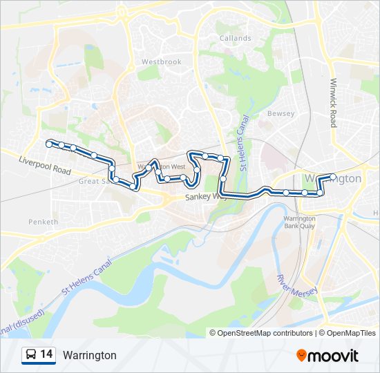 14 bus Line Map