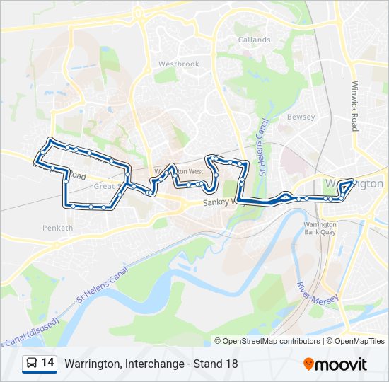 14 Bus Line Map