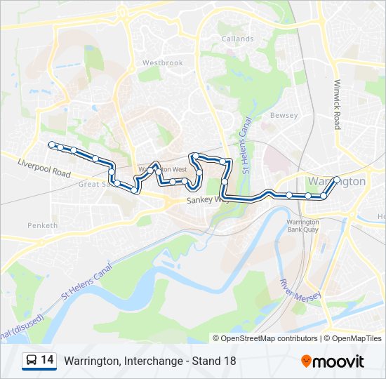 14 Bus Line Map
