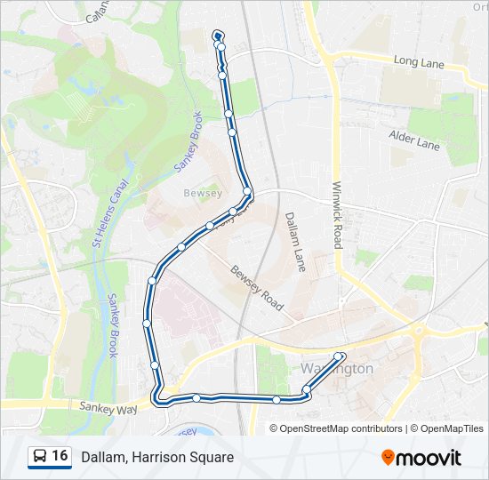 16 Bus Line Map