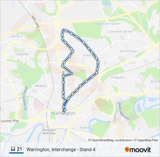 21 Bus Line Map
