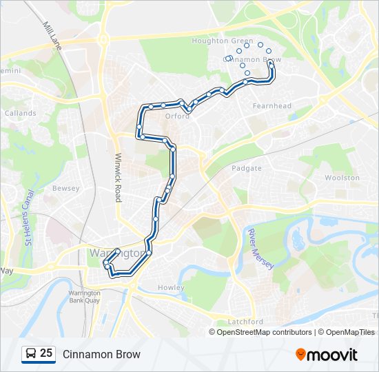 25 bus Line Map