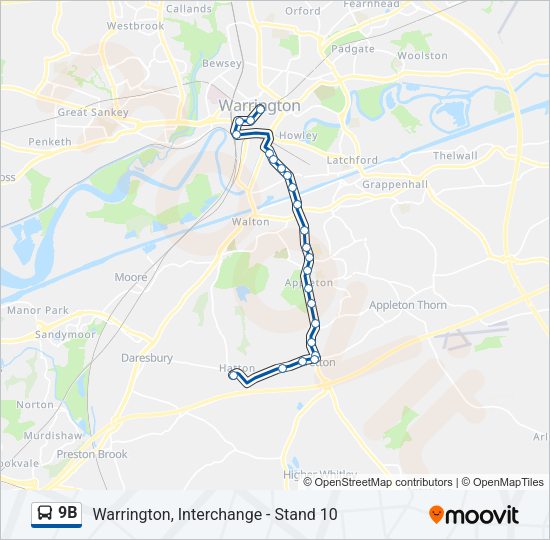 9B Bus Line Map