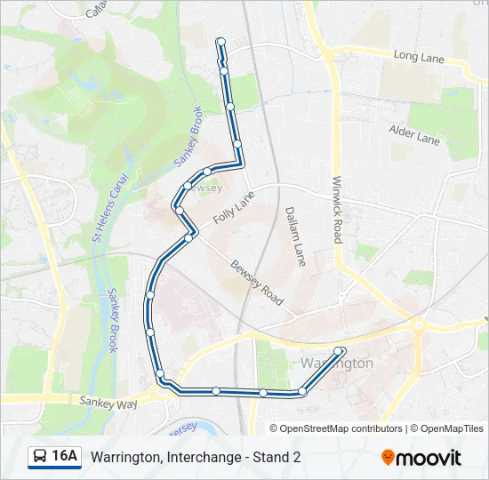 16A Bus Line Map