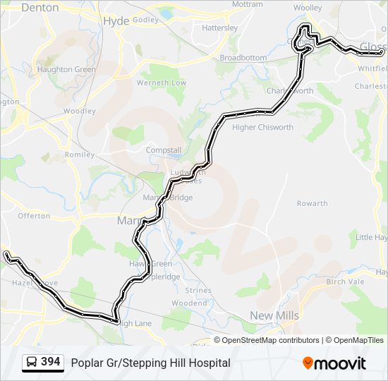 394 Bus Line Map