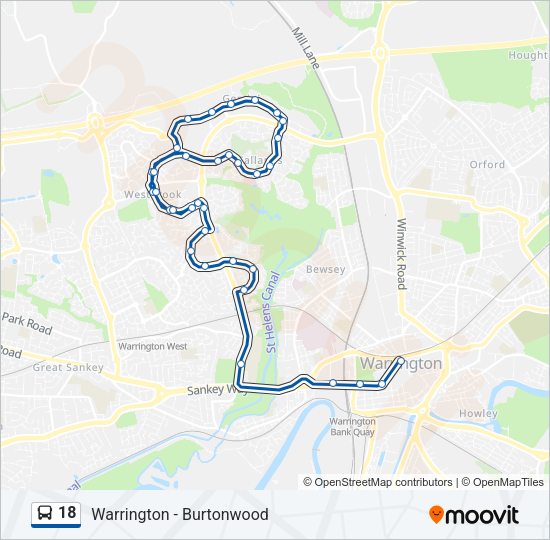 18 Bus Line Map