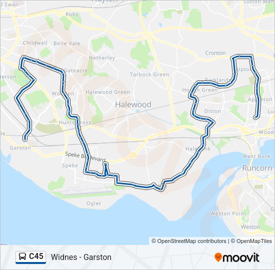 C45 Bus Line Map