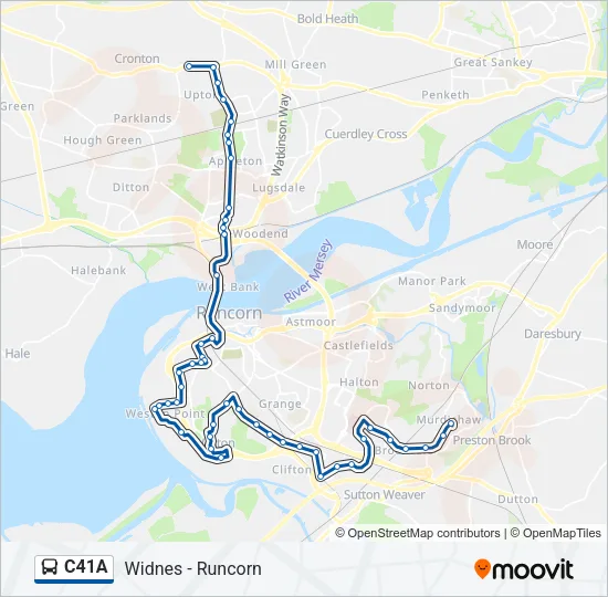 C41A Bus Line Map