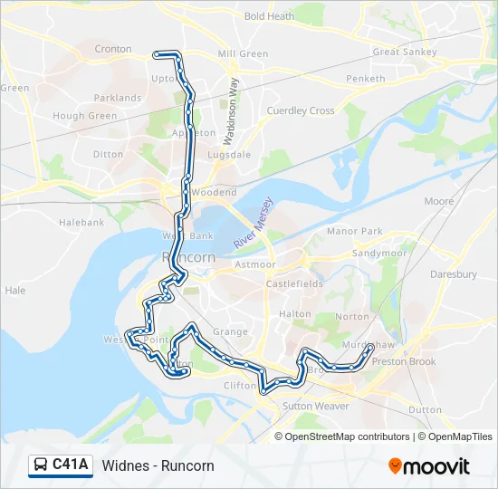 C41A Bus Line Map