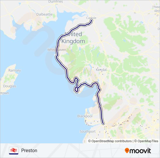 NORTHERN Train Line Map