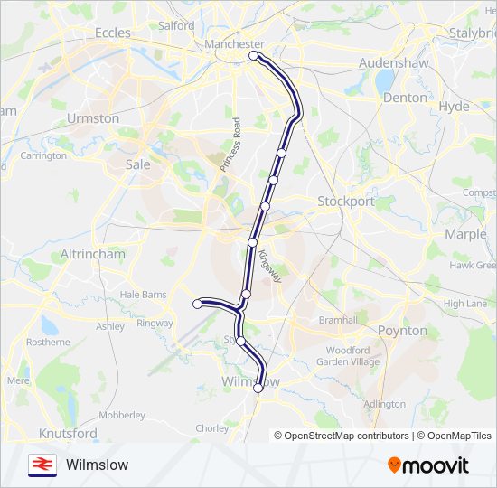 NORTHERN Train Line Map