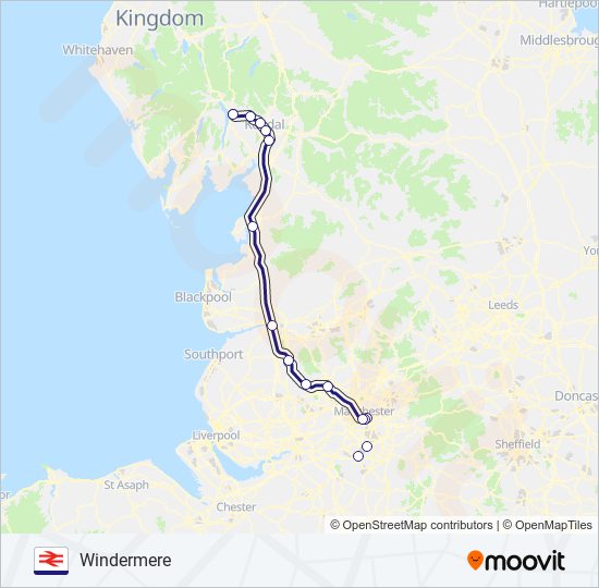 NORTHERN train Line Map