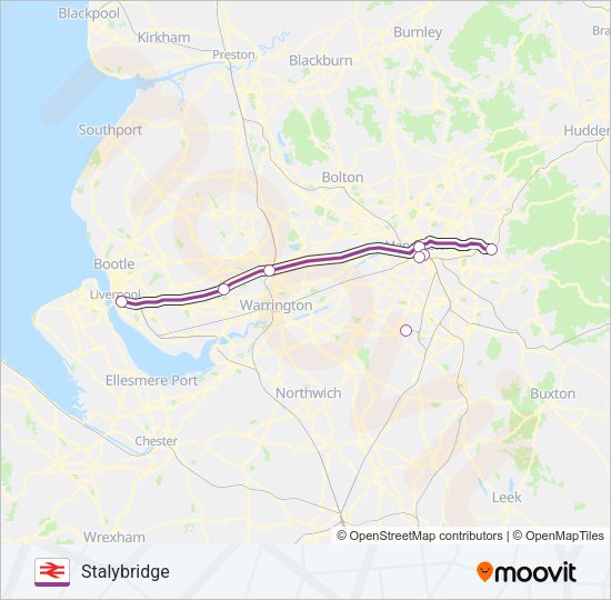 TRANSPENNINE EXPRESS Train Line Map