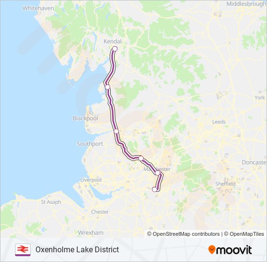 TRANSPENNINE EXPRESS train Line Map