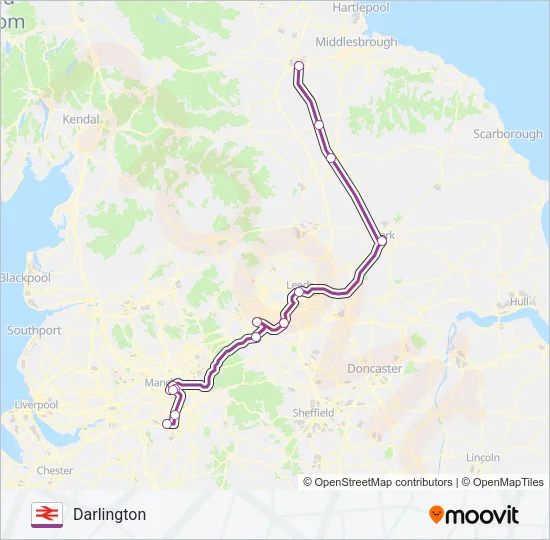 TRANSPENNINE EXPRESS Train Line Map