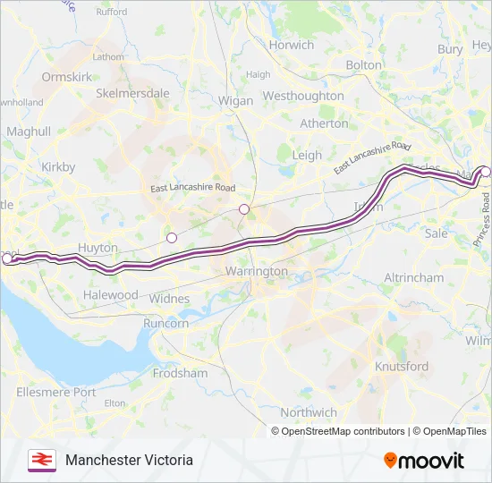 TRANSPENNINE EXPRESS Train Line Map