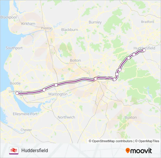 TRANSPENNINE EXPRESS Train Line Map