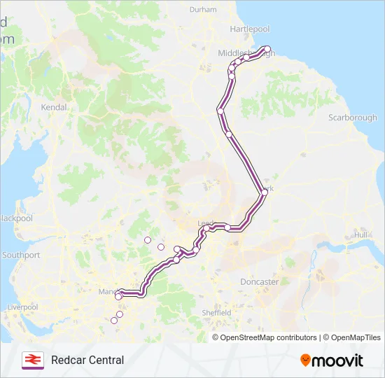 TRANSPENNINE EXPRESS Train Line Map