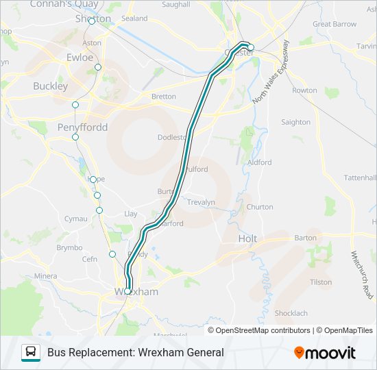 TRANSPORT FOR WALES Bus Line Map