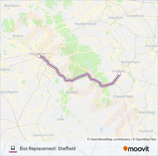 TRANSPENNINE EXPRESS Bus Line Map