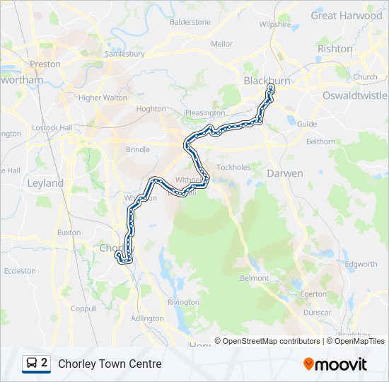 2 Route: Schedules, Stops & Maps - Chorley Town Centre (Updated)