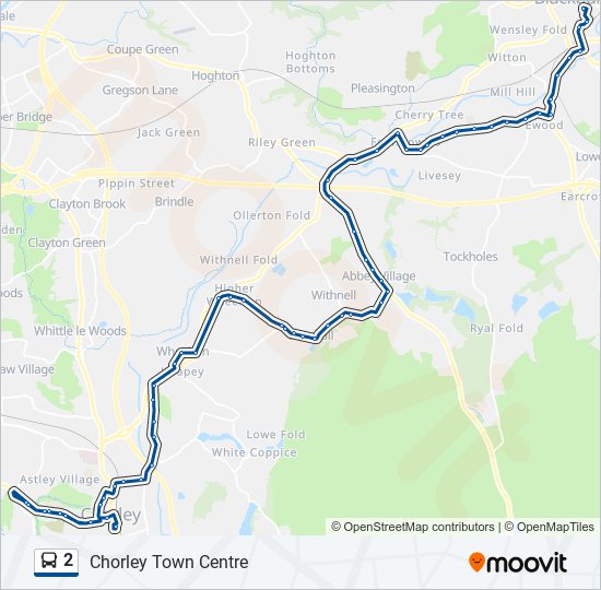 2 Route: Schedules, Stops & Maps - Chorley Town Centre (Updated)