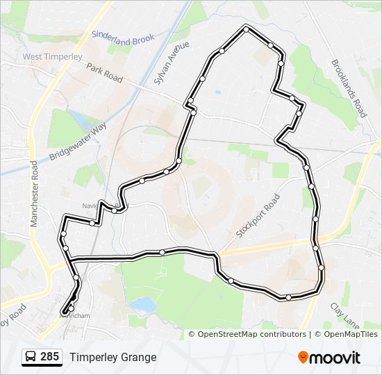 Bus 285 Route Map 285 Route: Schedules, Stops & Maps - Timperley Grange (Updated)