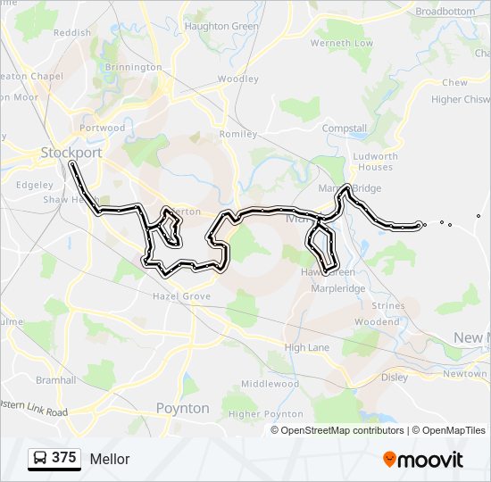 375 bus Line Map