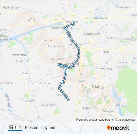 111 bus Line Map