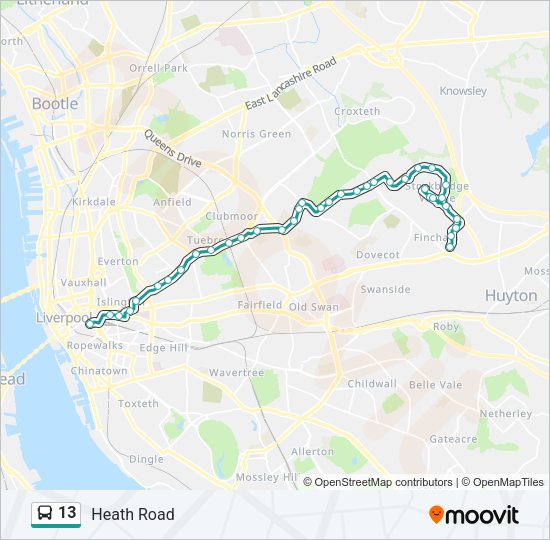 13 Bus Line Map