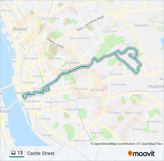 13 Bus Line Map