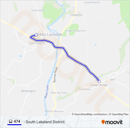 474 bus Line Map