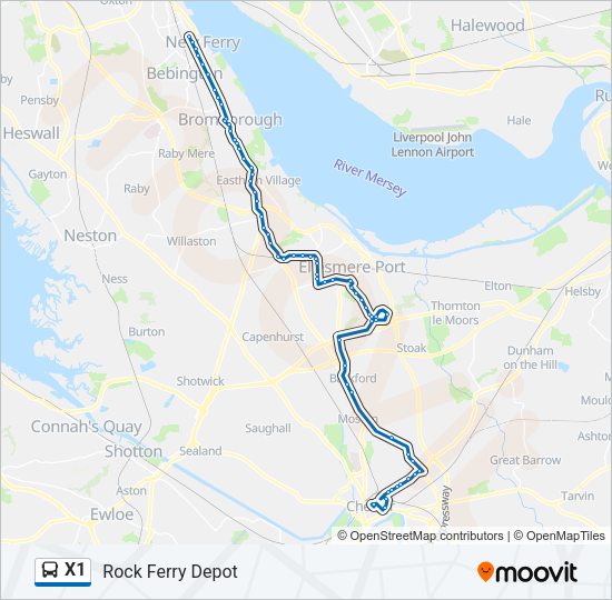 X1 Bus Line Map