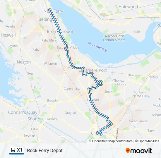 X1 Bus Line Map