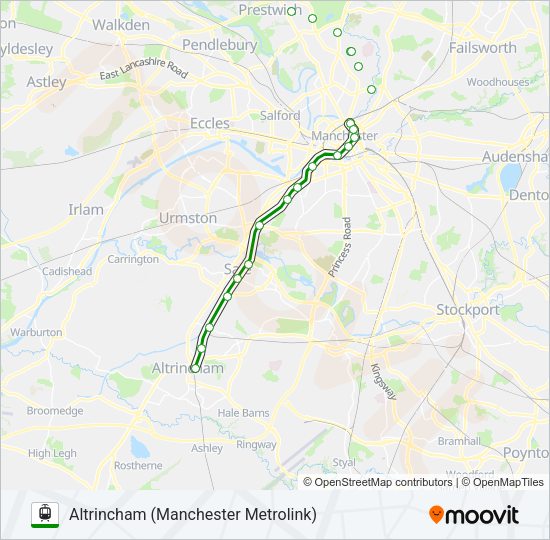 GREEN LINE Light Rail Line Map