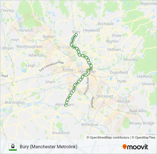 GREEN LINE Light Rail Line Map
