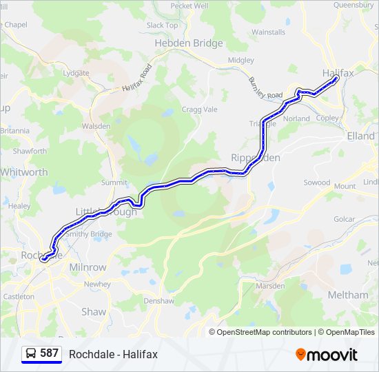 587 bus Line Map