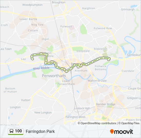 100 Bus Line Map