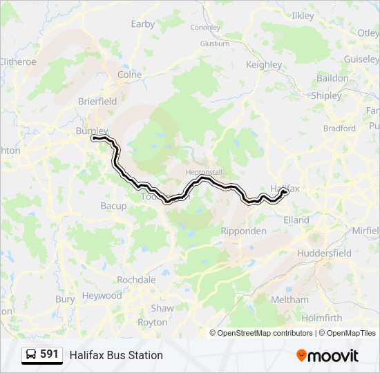 591 Bus Line Map