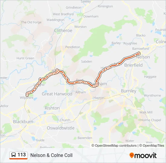113 Bus Line Map