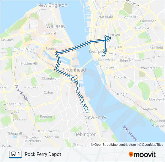 1 Bus Line Map
