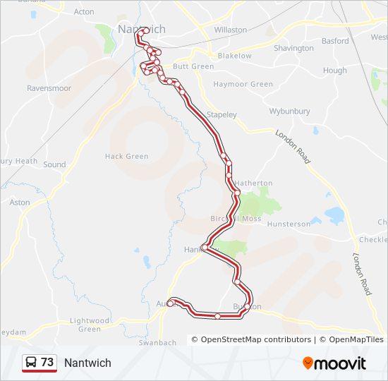 Bus 73 Route Map 73 Route: Schedules, Stops & Maps - Audlem (Updated)