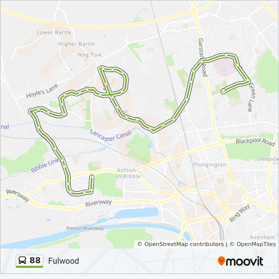 Bus 88 Route Map 88 Route: Schedules, Stops & Maps - Fulwood (Updated)