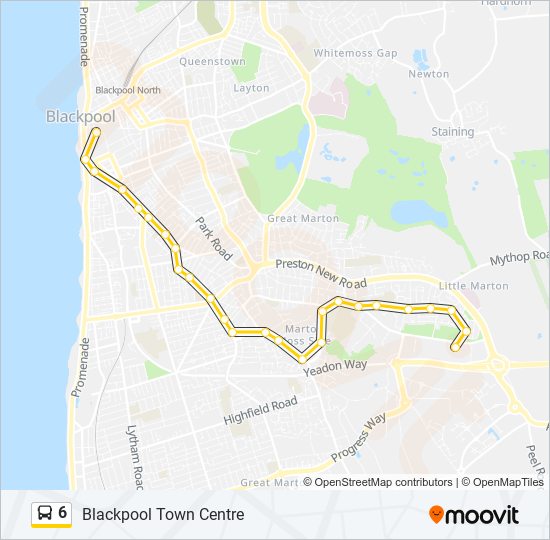 6 Route: Schedules, Stops & Maps - Blackpool Town Centre (Updated)